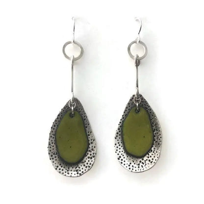 Enamel and Sterling Silver Earrings EE64 by Joanna Craft Jewelry Design Artistic Artisan Designer Jewelry