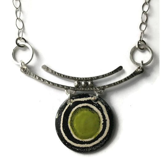 Enamel and Sterling Silver Pendant Necklace EN20 by Joanna Craft Jewelry Design Joanna Craft Jewelry