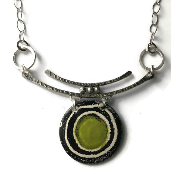 Enamel and Sterling Silver Pendant Necklace EN20 by Joanna Craft Jewelry Design