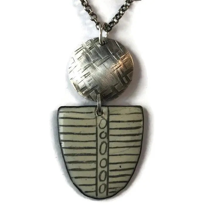 Enamel and Sterling Silver Pendant Necklace EN23 2 by Joanna Craft Jewelry Design Joanna Craft Jewelry