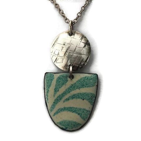 Enamel and Sterling Silver Pendant Necklace EN23 3 by Joanna Craft Jewelry Design Artistic Artisan Designer Jewelry