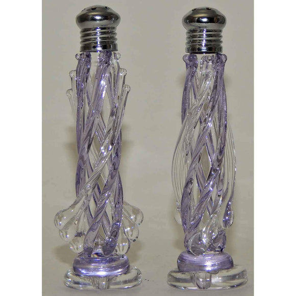 Four Sisters Art Glass Lavender Blown Glass Salt and Pepper Shaker 218 Artistic Glass Salt and Pepper Shakers