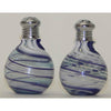 Four Sisters Art Glass Light Blue Purple and White Blown Glass Salt and Pepper Shaker 312 Artistic Glass Salt and Pepper Shakers