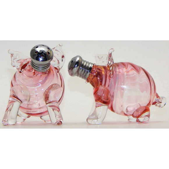 Four Sisters Art Glass Pigs Blown Glass Salt and Pepper Shaker 257 Artistic Glass Salt and Pepper Shakers