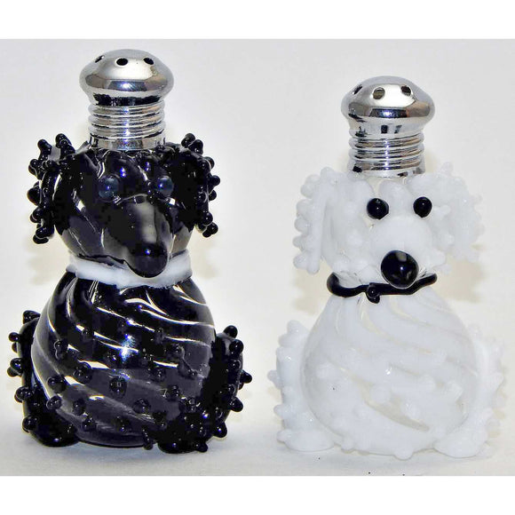 Four Sisters Art Glass Poodle Dog Blown Glass Salt and Pepper Shaker 250 Artistic Glass Salt and Pepper Shakers