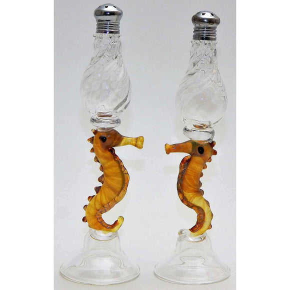 Four Sisters Art Glass Sea Horses Blown Glass Salt and Pepper Shaker 104 Artistic Glass Salt and Pepper Shakers