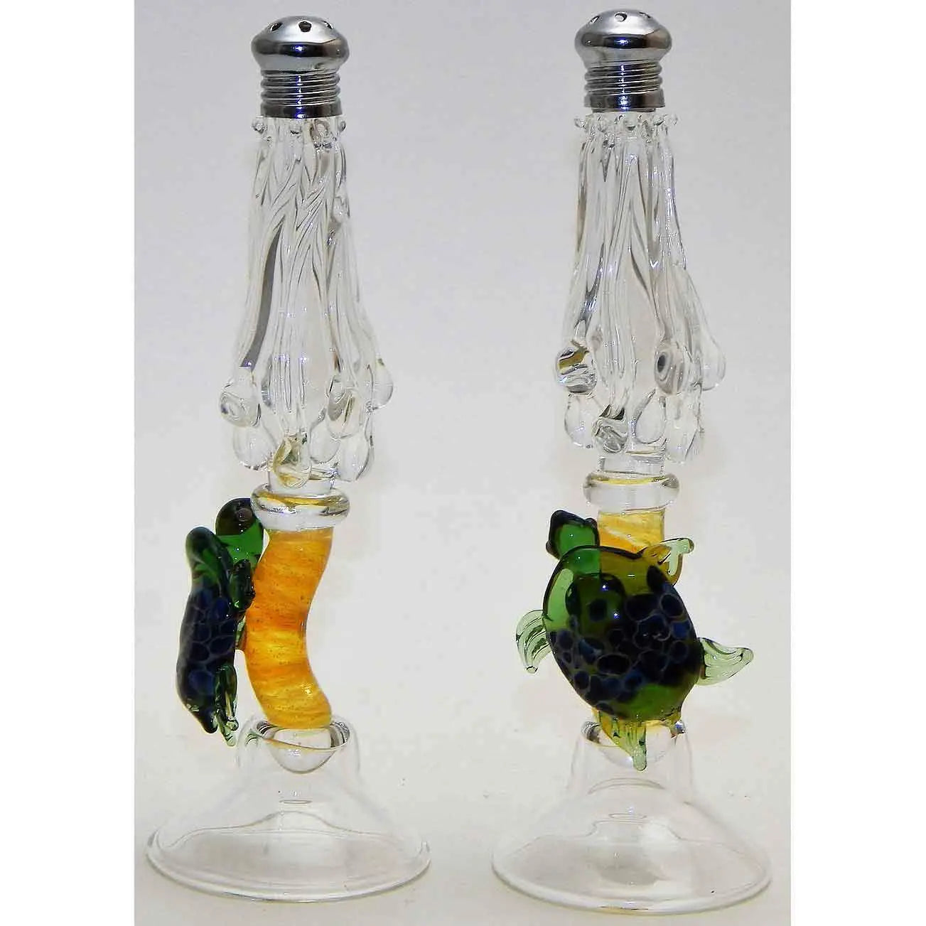 Four Sisters Art Glass Sea Turtles Blown Glass Salt and Pepper Shaker 103 Artistic Glass Salt and Pepper Shakers