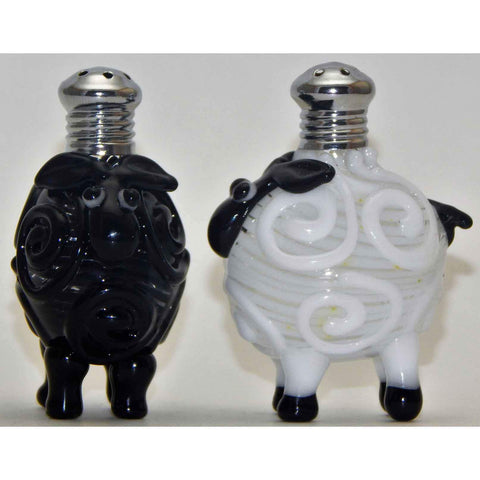 Four Sisters Art Glass Sheep Blown Glass Salt and Pepper Shaker 251 Artistic Glass Salt and Pepper Shakers