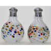 Four Sisters Art Glass White Multi Freckle Blown Glass Salt and Pepper Shaker 308 Artistic Glass Salt and Pepper Shakers