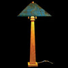 Franz GT Kessler Designs 1904 Mission Floor Lamp 4600-L2, Cherry Wood Floor Lamp, Blue Green Patina Copper Shade, Arts and Crafts, Artisan Lamps