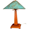 Franz GT Kessler Designs 1915 Table lamp Shown in Cherry and Walnut with Copper Patina Shade Mission Arts and Crafts Artisan Lamps