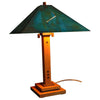 Franz GT Kessler Designs New Haven Shown in Cherry and Walnut with Copper Patina Shade Mission Arts and Crafts Artisan Lamps