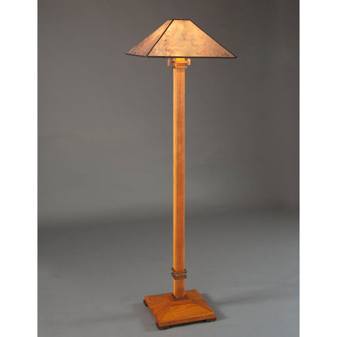 Franz GT Kessler Designs San Francisco Floor Lamp 7000-L4, Cherry, Walnut Floor Lamp, Amber Mica Shade, Mission, Arts and Crafts, Artisan Lamps