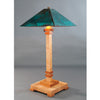 Franz GT Kessler Designs San Jose Table Lamp 8000-L2, Hard Maple, Cherry Table Lamp, Blue Green Patina Copper Shade, Mission, Arts and Crafts, Artisan Lamps
