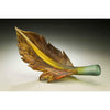 Gartner Blade Arbor Leaves in Sage and Topaz Group Hand Blown American Art Glass Sculptures