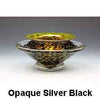 Gartner Blade Ikebana Ikebana Flower Bowl Samples Hand Blown American Art Glass Opaque Silver Black