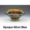 Gartner Blade Ikebana Ikebana Flower Bowl Samples Hand Blown American Art Glass Opaque Silver Blue