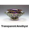 Gartner Blade Ikebana Ikebana Flower Bowl Samples Hand Blown American Art Glass Transparent Amethyst