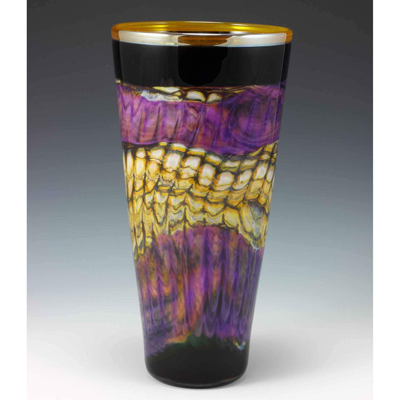 Gartner Blade Opal Cone Vase in Amethyst Hand Blown American Art Glass Vases