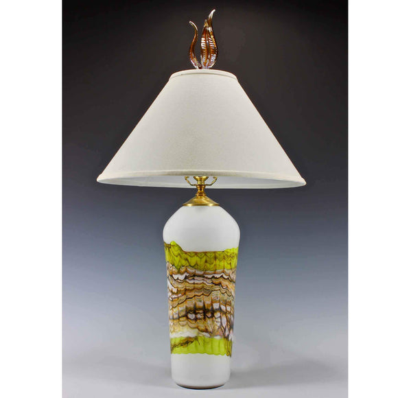 Gartner Blade Opal Table Lamp Hand Blown American Art Glass Lamps
