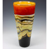 Gartner Blade Strata Cone Vessel in Tangerine Hand Blown American Art Glass Vases