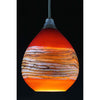 Gartner Blade Strata Teardrop Pendant in Ruby and Tangerine Hand Blown American Art Glass Pendant Lighting