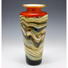 Gartner Blade Strata Traditional Urn Vase in Tangerine Hand Blown American Art Glass Vases