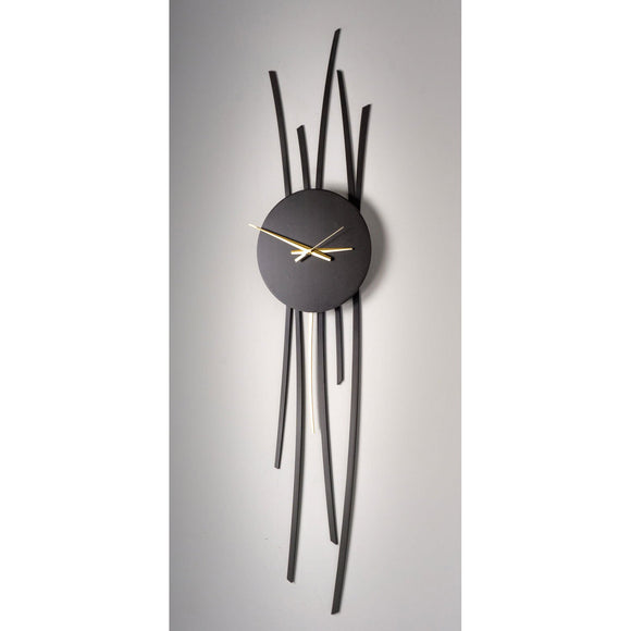 Girardini Design Bronze Willow Clock Hangs Vertically or Horizontally Artistic Artisan Designer Wall Clock