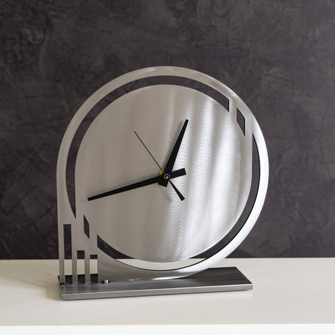 Girardini Design Chrono Desk Clock Artistic Artisan Designer Clocks in sSteel