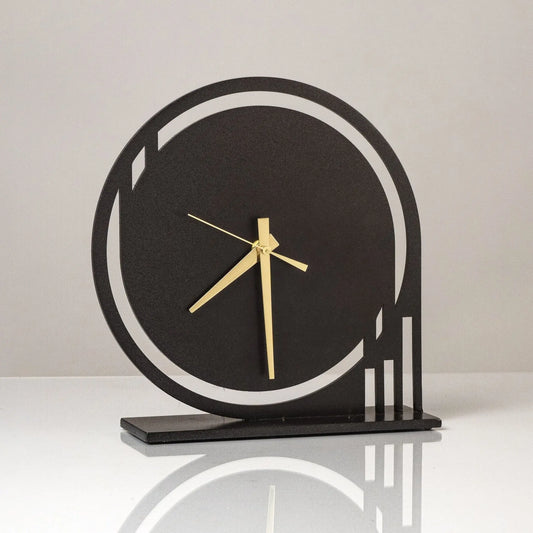 Girardini Design Chrono Desk Clock Artistic Artisan Designer Clocks in Oiled Bronze