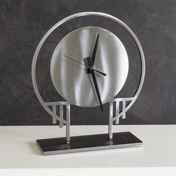 Girardini Design Sedona Clock Artistic Artisan Designer Clocks in Steel