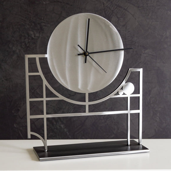 Girardini Design Wright Time Clock in Steel Artistic Artisan Designer Clocks in all steel