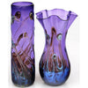 Glass Rocks Dottie Boscamp Lily Pad Series Series Purple Vases Artisan Handblown Art Glass Vases