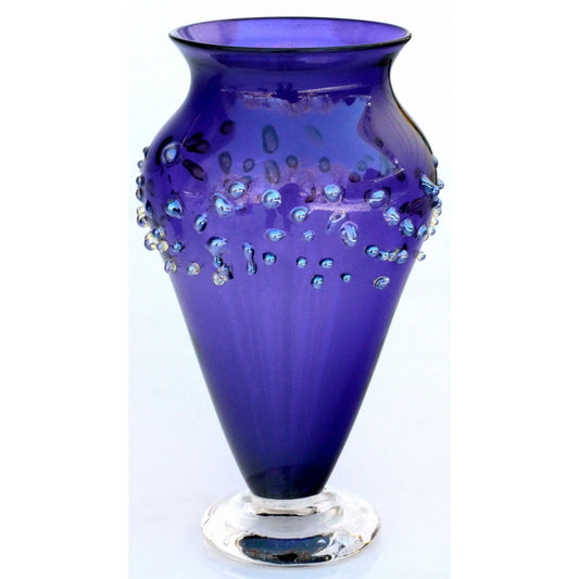 Glass Rocks Dottie Boscamp Purple Dew Drops Series Venetian Vase Artisan Handblown Art Glass Vases