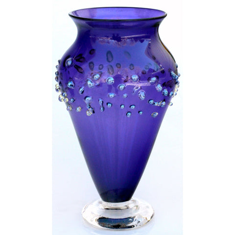 Glass Rocks Dottie Boscamp Purple Dew Drops Series Venetian Vase Artisan Handblown Art Glass Vases