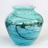 Glass Rocks Dottie Boscamp Silver Green Lightning Urn Artisan Handblown Art Glass Vases