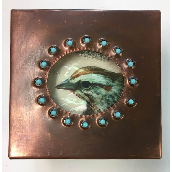 Grace Gunning Bird Head with Jewels Reliquary Box Artistic Artisan Designer Keepsake Boxes