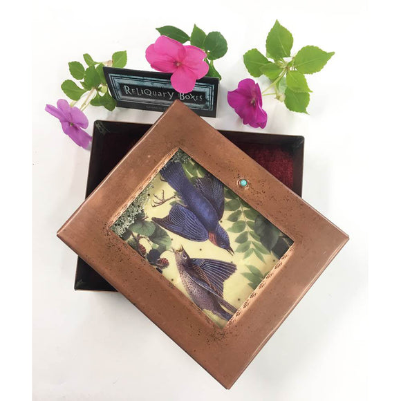 Bluebirds Reliquary Box by Grace Gunning
