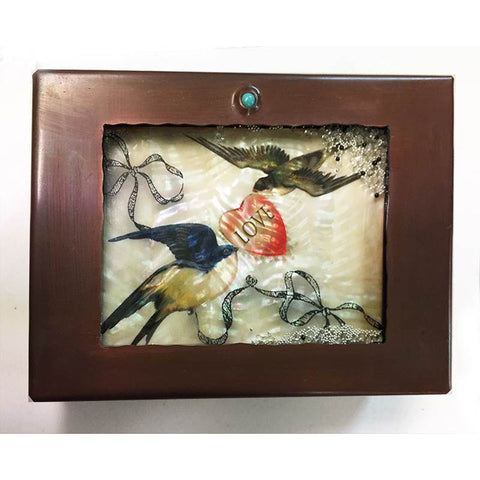 Grace Gunning Love Birds Reliquary Box Artistic Artisan Designer Keepsake Boxes