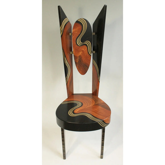 Grant Noren Burl Swirl Wing Chair, Artistic Artisan Designer Chairs