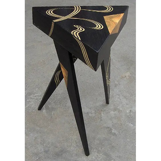 Grant Noren Kyoto Tri Twist Leg Table, Artistic Artisan Designer Side Tables