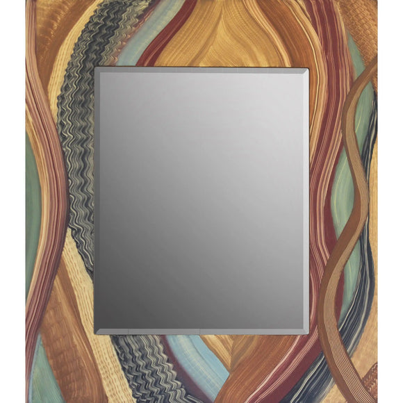 Grant Noren Leaves Of Grass Wood Mirror, Artistic Artisan Designer Mirrors