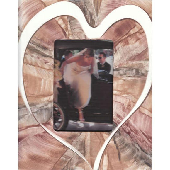 Grant Noren Painted Faux Finish Heart Photo Frame HrtC479 Artistic Artisan Designer Photo Frames
