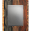 Grant Noren Tiger-Stripe Border Beveled Wood Mirror, Artistic Artisan Designer Mirrors