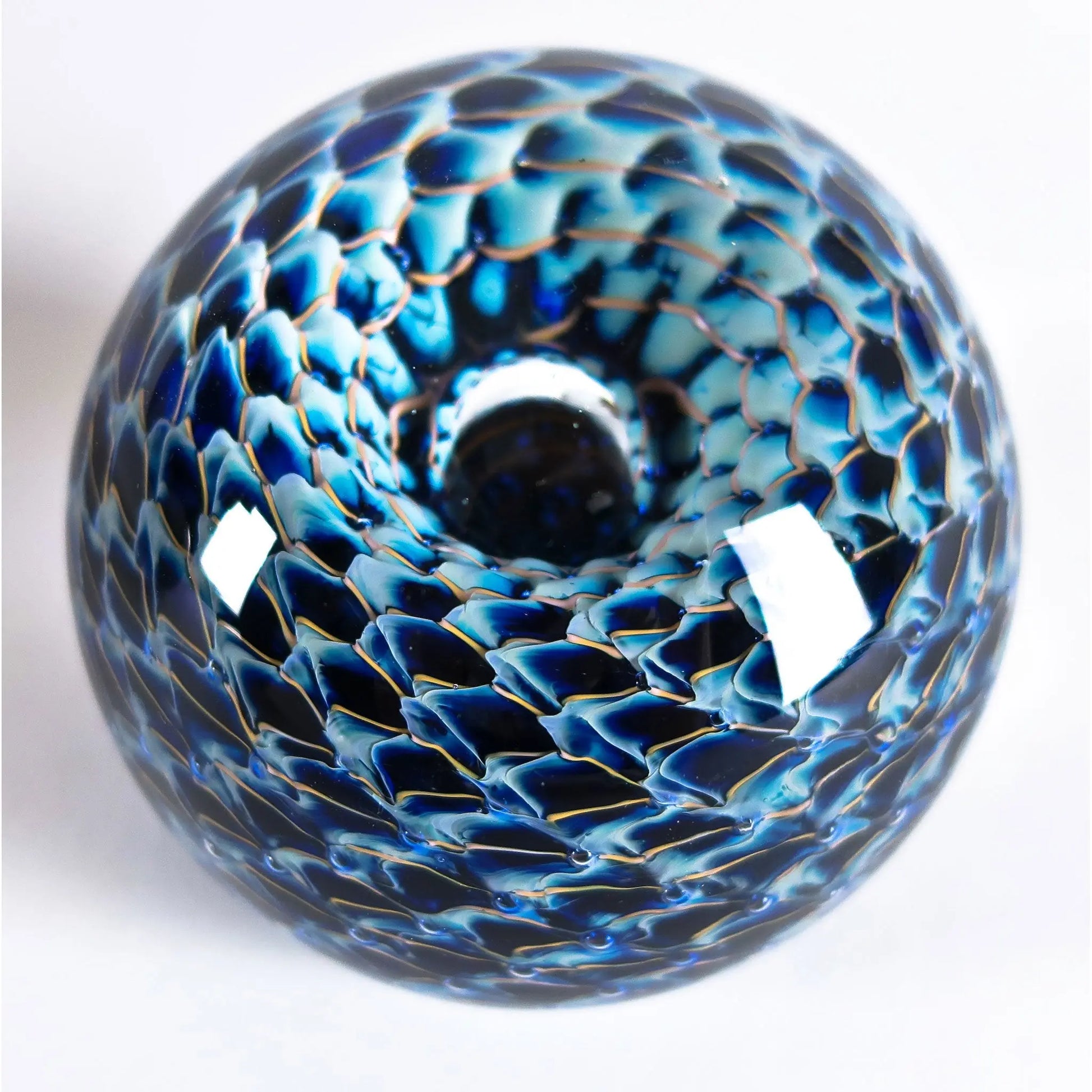 Grateful Gathers Glass By Danny Polk Jr Aquanacci Spherical Paperweight Artisan Crafted Hand Blown American Art Glass