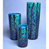 Grateful Gathers Glass By Danny Polk Jr Reactive Series Small Medium and Large Glossy Ocean Forest Cylinder Vases Artisan Crafted Hand Blown American Art Glass