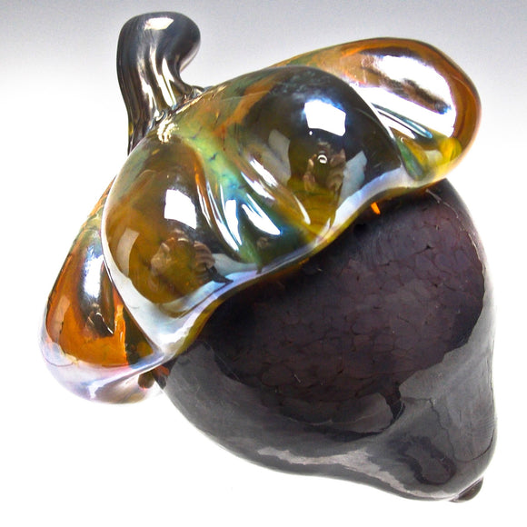 Grateful Gathers Glass by Danny Polk Jr Acorn Sculpture 13 Hand Blown American Art Glass