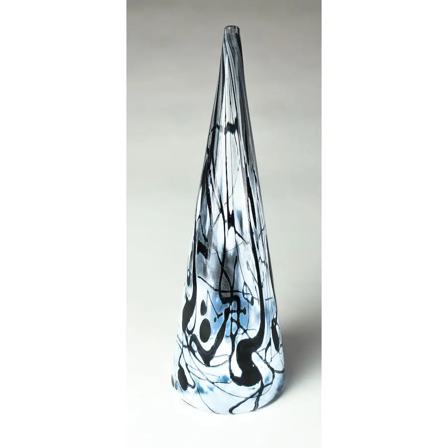 Grateful Gathers Glass by Danny Polk Moonlight Jazz Cyclone Vase Hand Blown American Art Glass