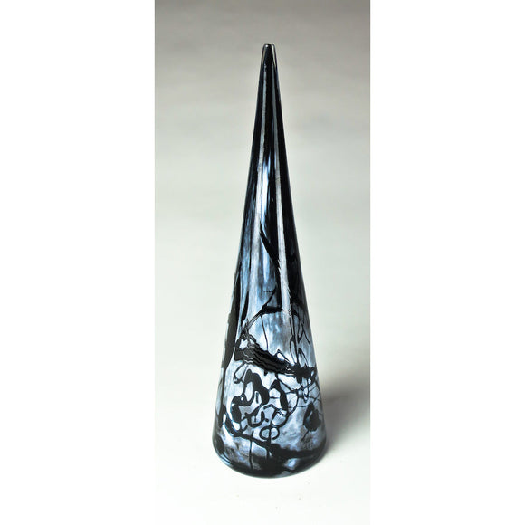 Grateful Gathers Glass by Danny Polk Moonlight Jazz Cyclone Vase Hand Blown American Art Glass