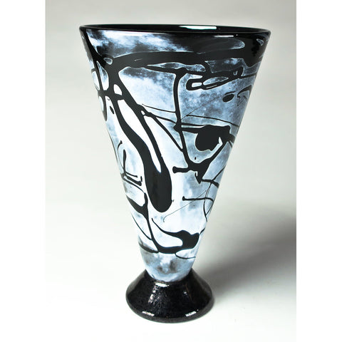 Grateful Gathers Glass by Danny Polk Moonlight Jazz V Vase Hand Blown American Art Glass